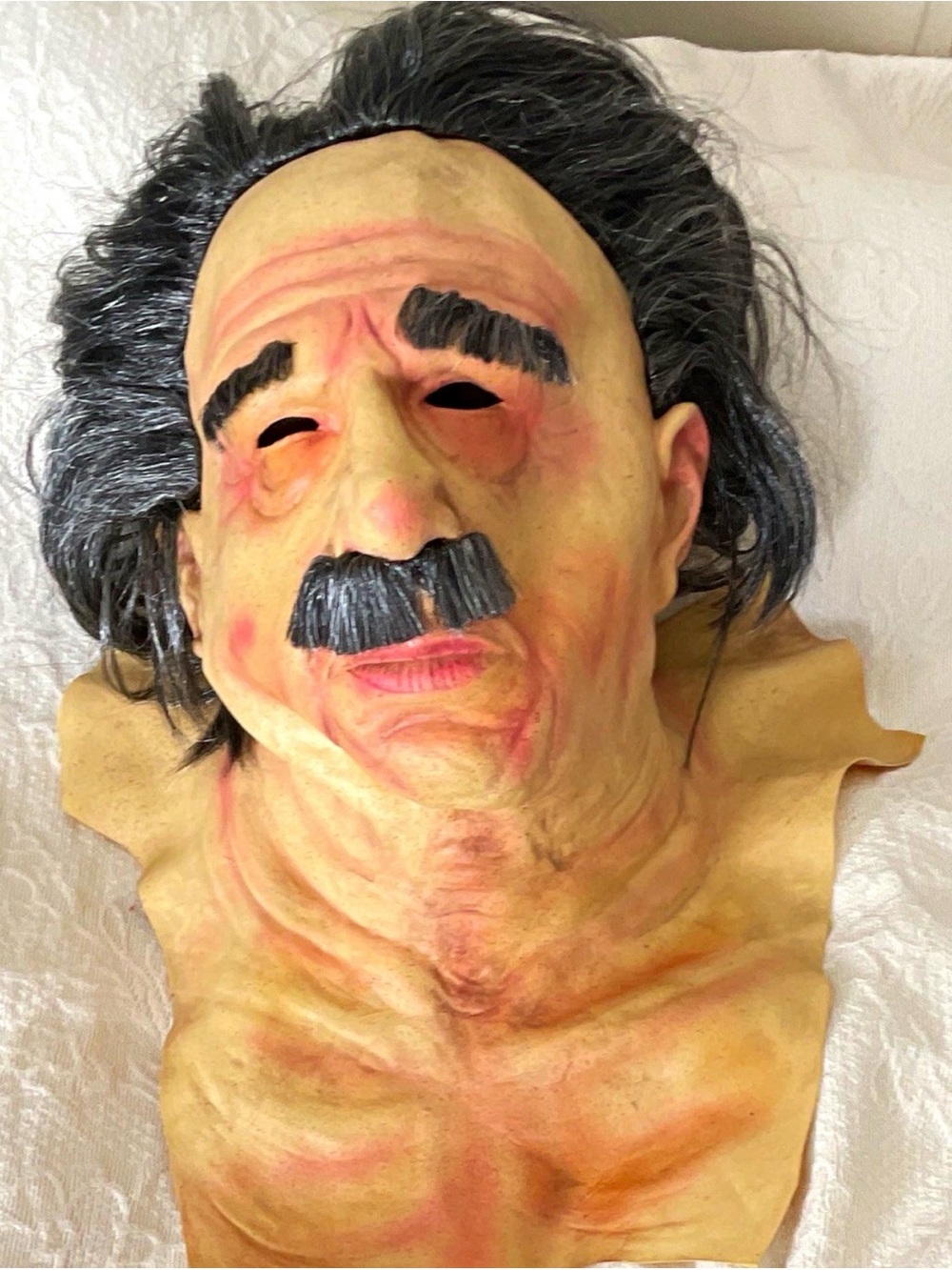 Vintage Old Man Latex Mask Mad Scientist Einstein Cosplay Halloween Full Head
